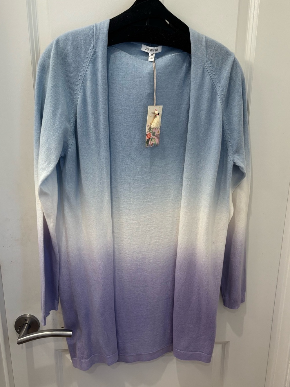 NWT Johnny Was Ombre Open-Front Cardigan Sweater - Light Blue to Purple- XS